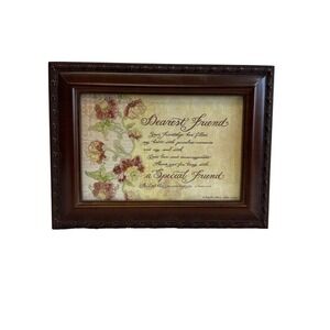 Sankyo Wood Music Jewelry Box What A Friend‎ We Have In Jesus Dearest Friend 8x6